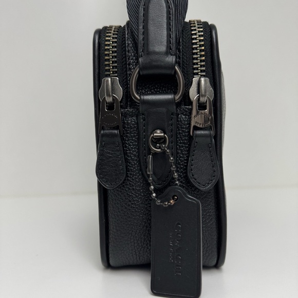 COACH Charter Crossbody Bag 24 in Black Pebbled Leather - Picture 3 of 15